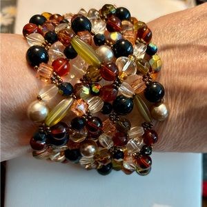 Large Glass & Crystal bead bracelet